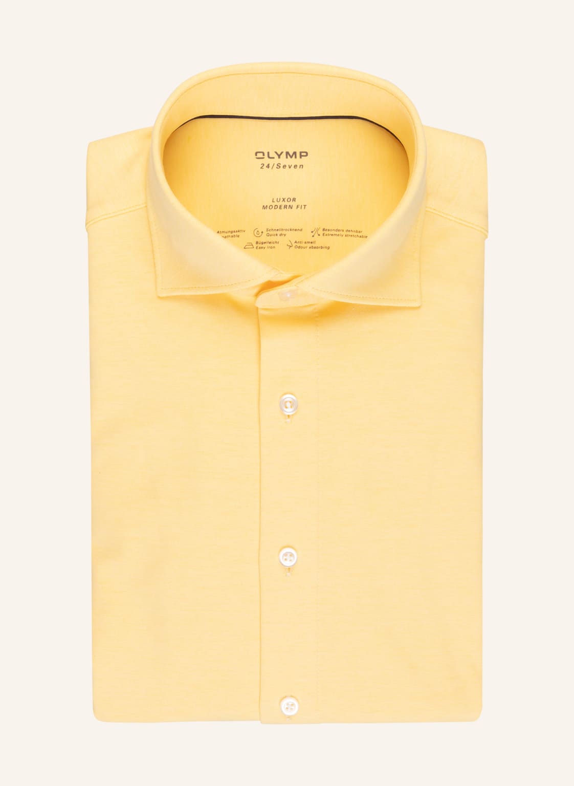 Image of Olymp Jerseyhemd Luxor 24/Seven Modern Fit gelb