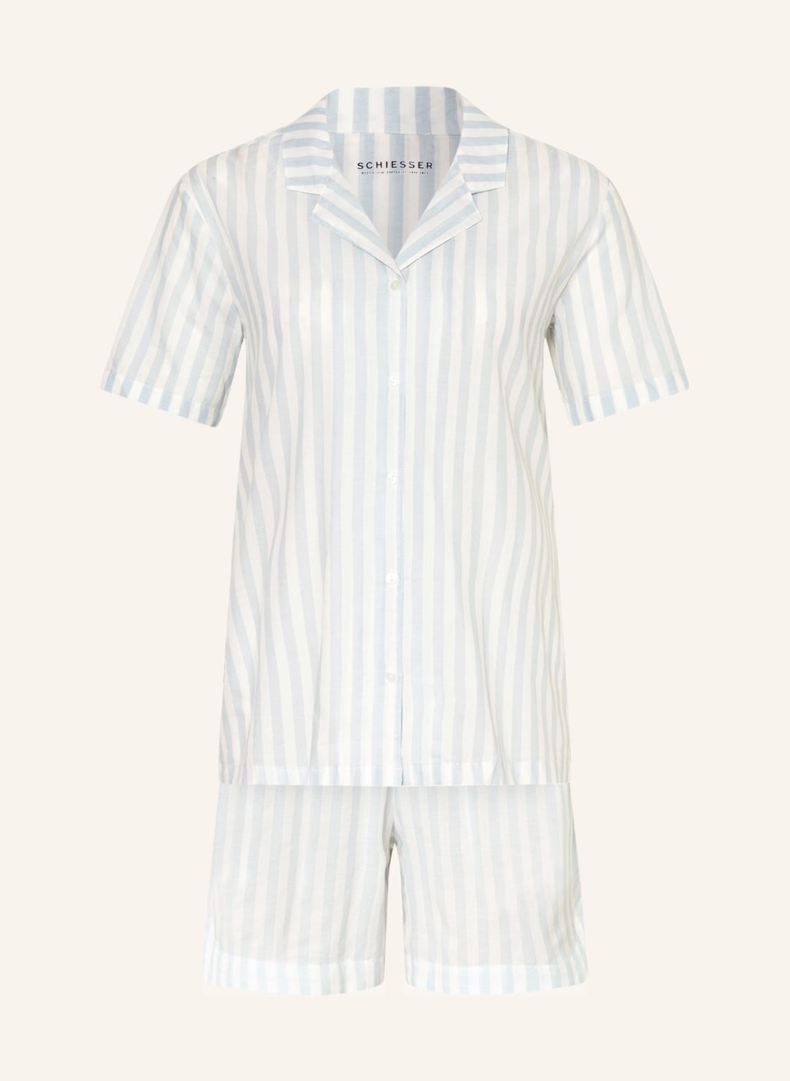 Image of Schiesser Shorty-Schlafanzug Pyjama Story blau