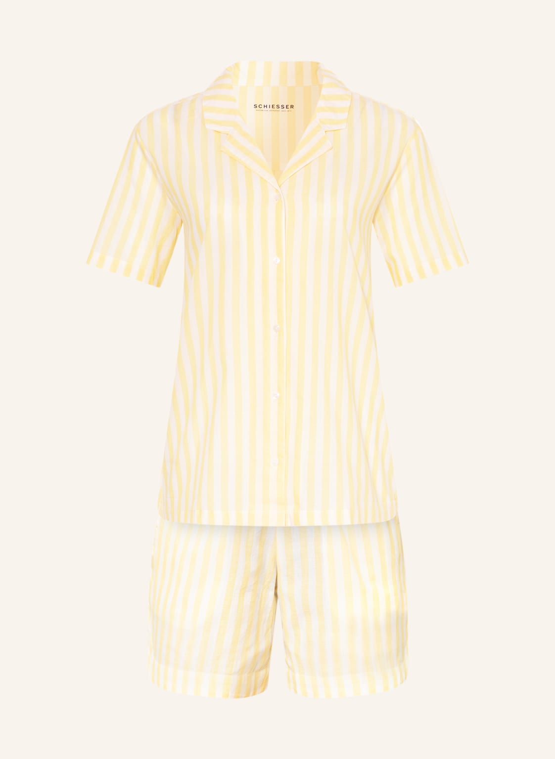 Image of Schiesser Shorty-Schlafanzug Pyjama Story gelb