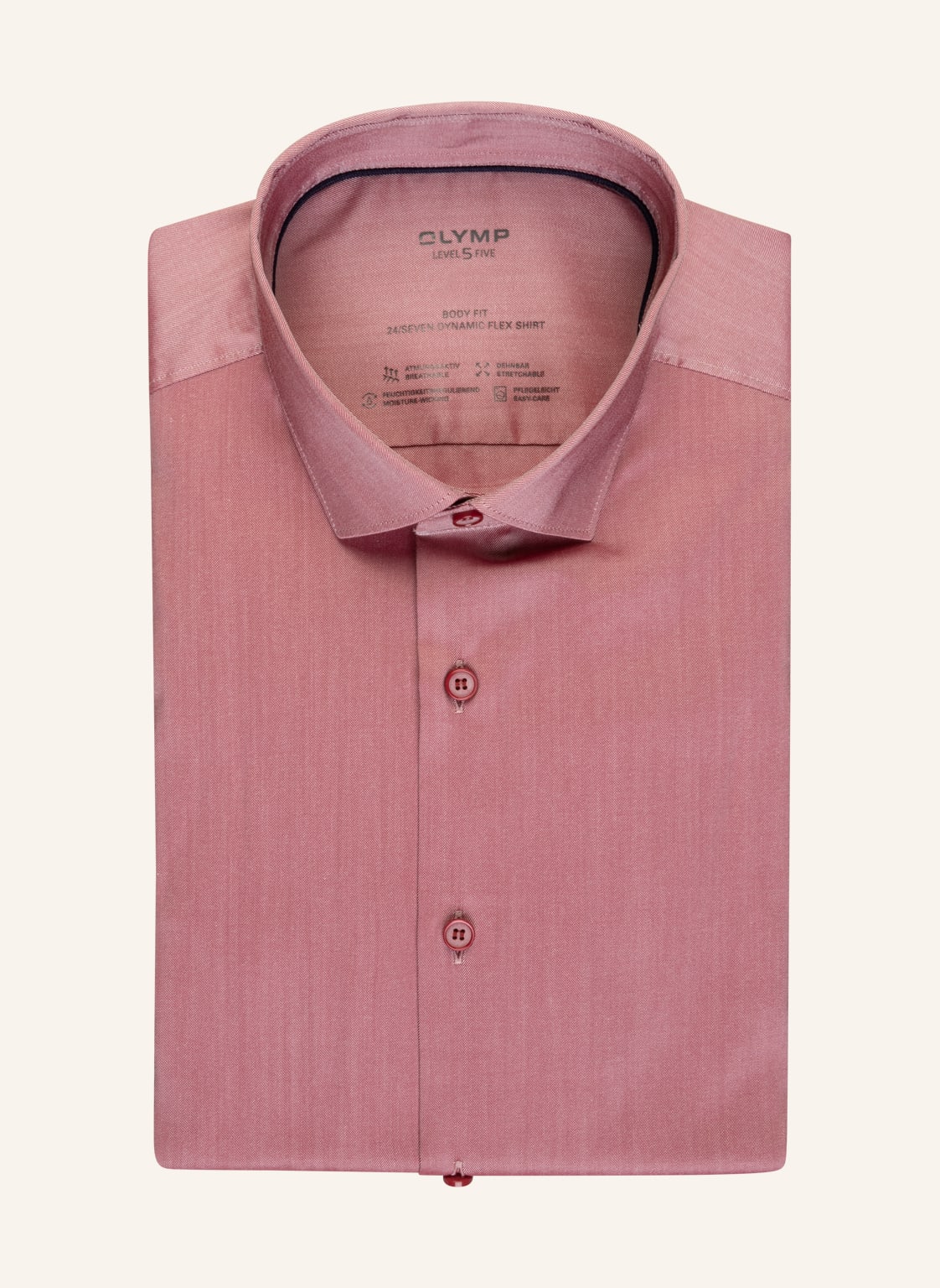 Image of Olymp Jerseyhemd Level Five 24/Seven Body Fit rot