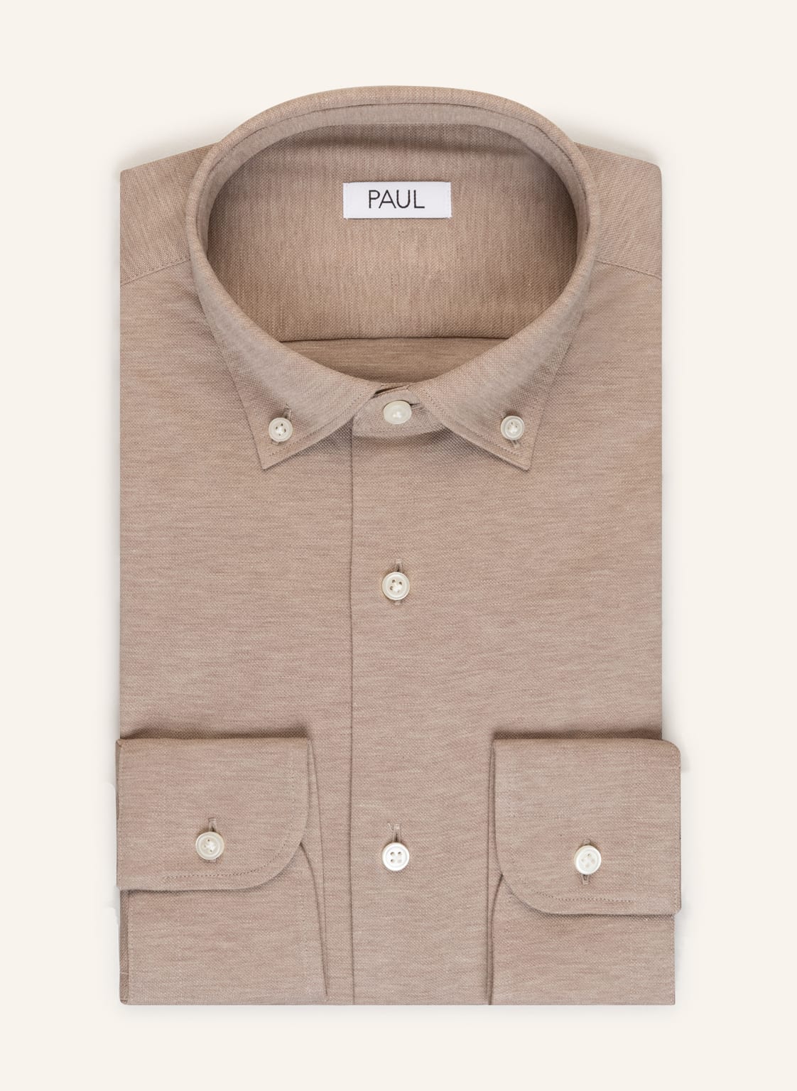 Image of Paul Piqué-Hemd Slim Fit beige
