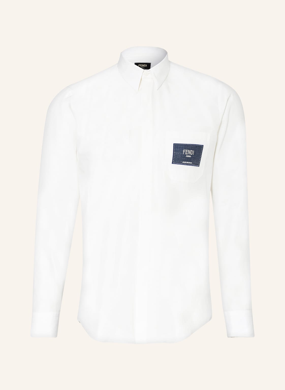 Image of Fendi Hemd Slim Fit Mit Seide weiss