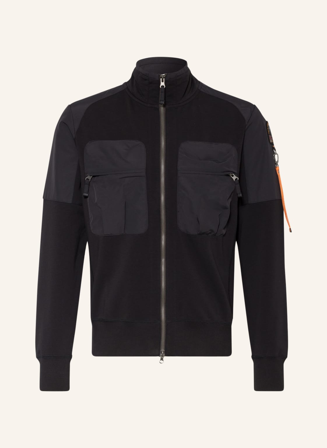 Image of Parajumpers Sweatjacke Donalad Im Materialmix schwarz