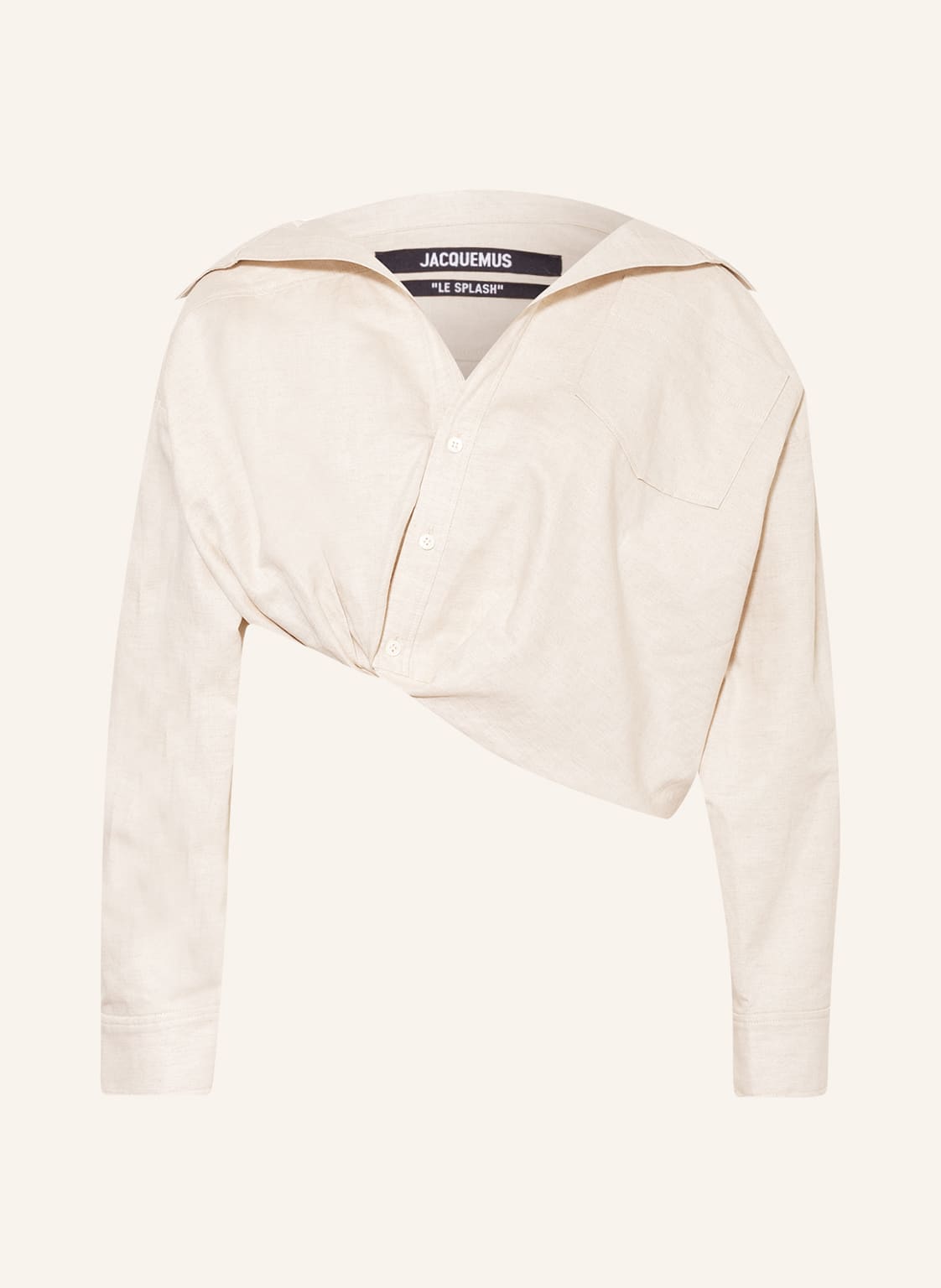 Image of Jacquemus Cropped-Bluse Mit Leinen beige