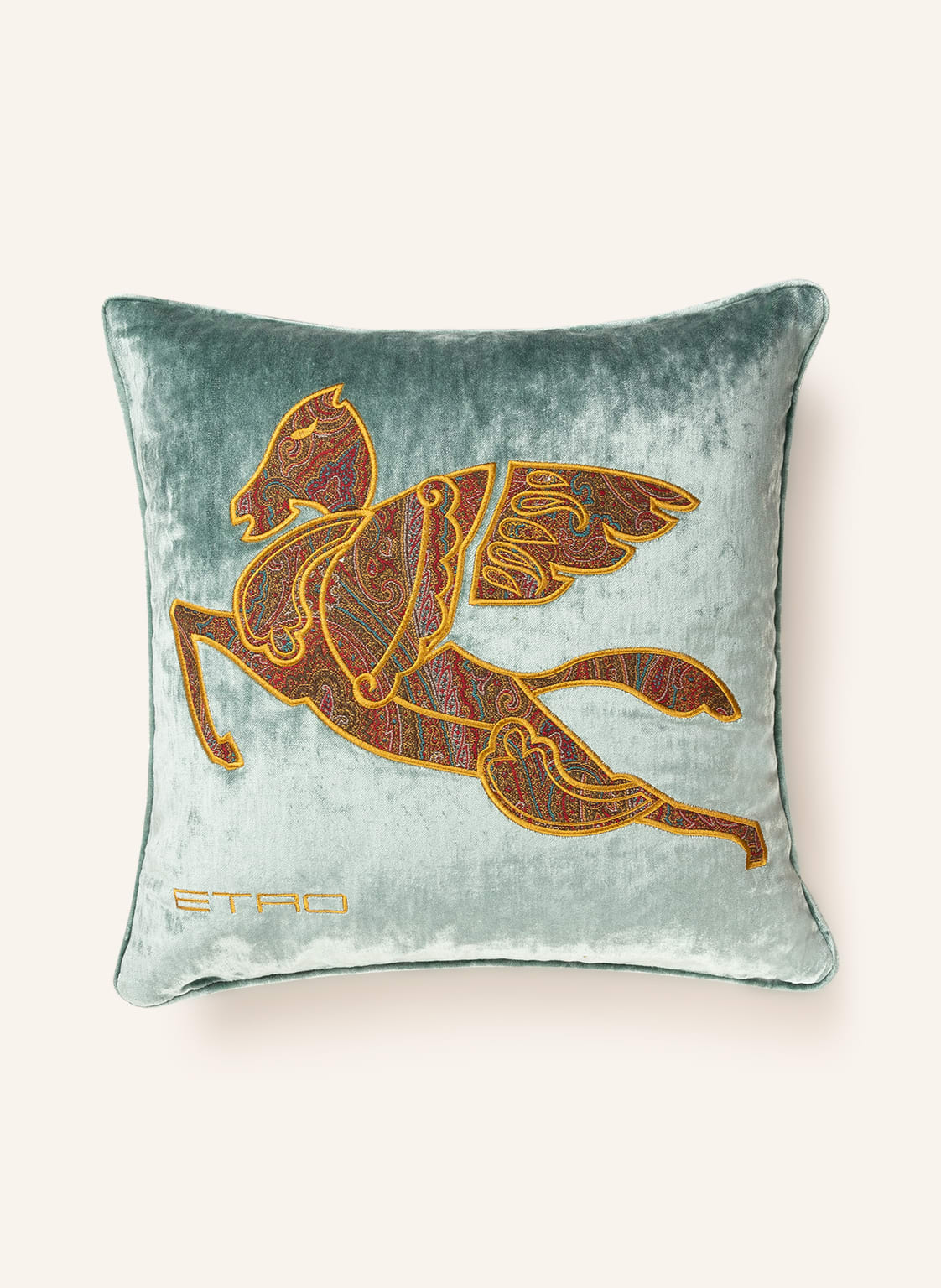 Image of Etro Home Samt-Dekokissen blau
