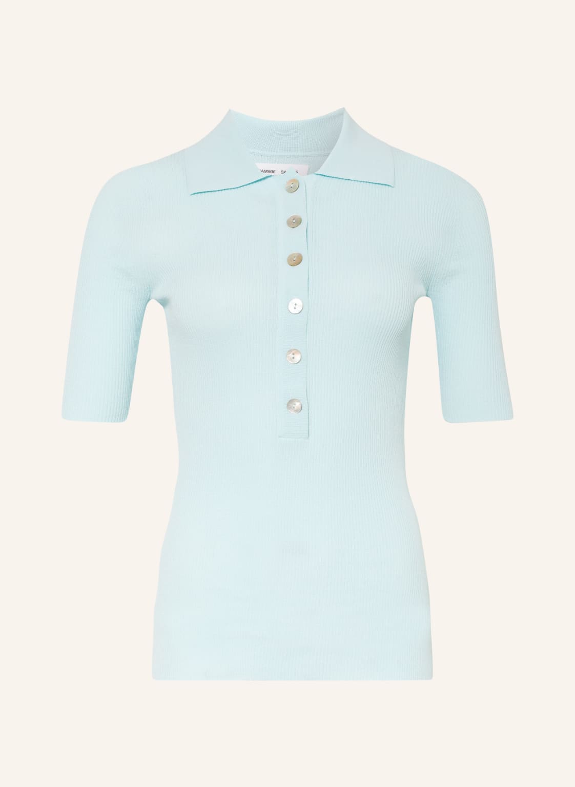 Image of Samsøe Samsøe Strick-Poloshirt Nomi blau