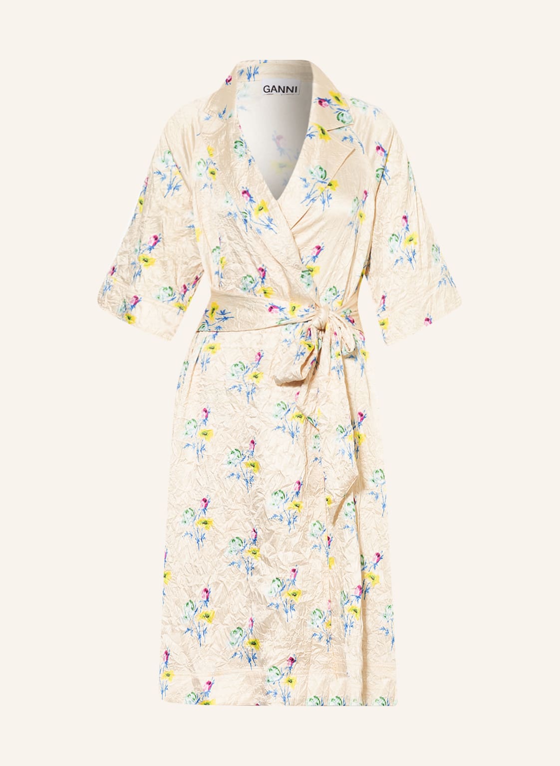 Image of Ganni Wickelkleid gelb