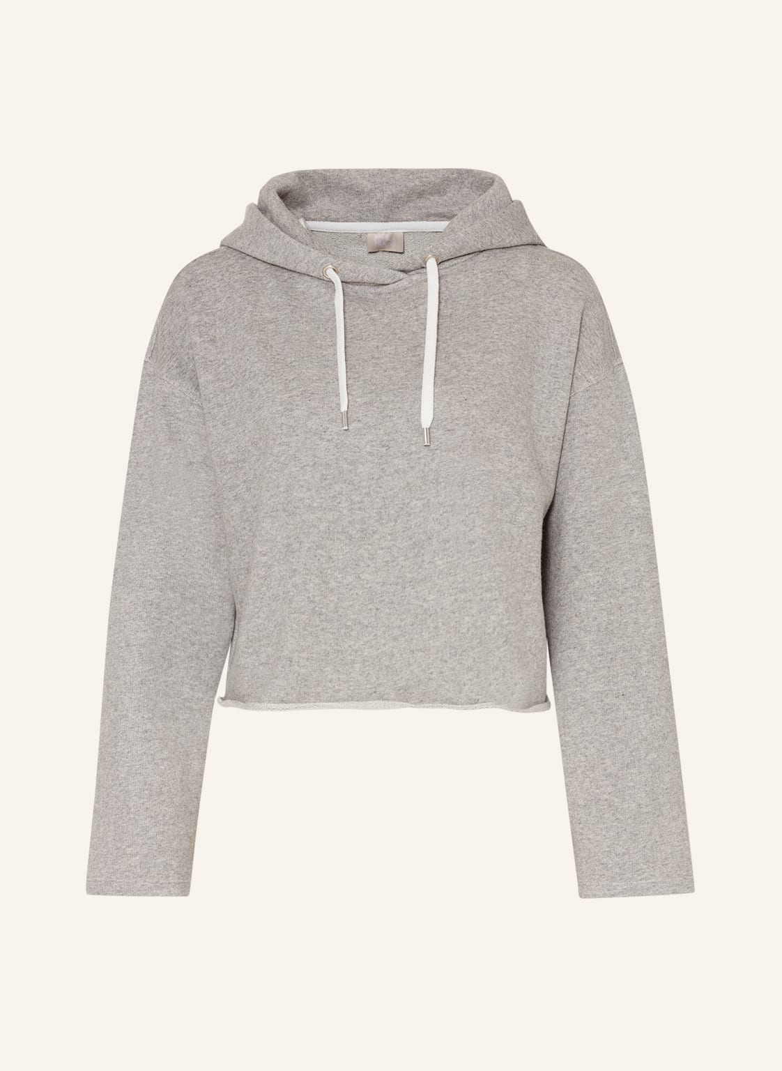 Image of Mrs & Hugs Cropped-Hoodie grau