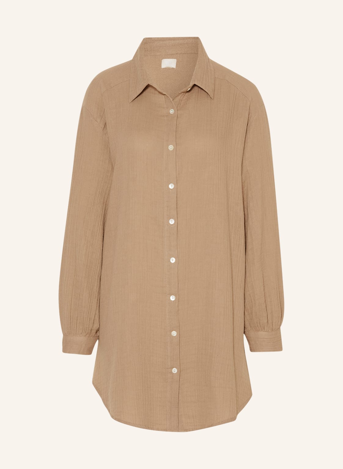 Image of Mrs & Hugs Oversized-Hemdbluse Aus Musselin beige