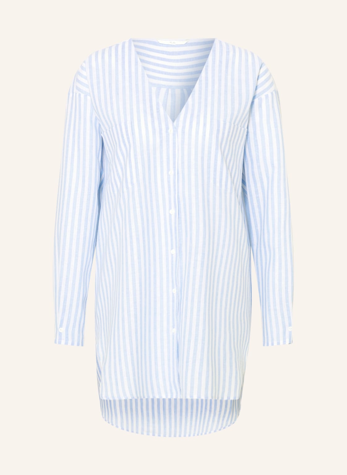 Image of Sophie Hemdblusenkleid Ope Mit Leinen blau