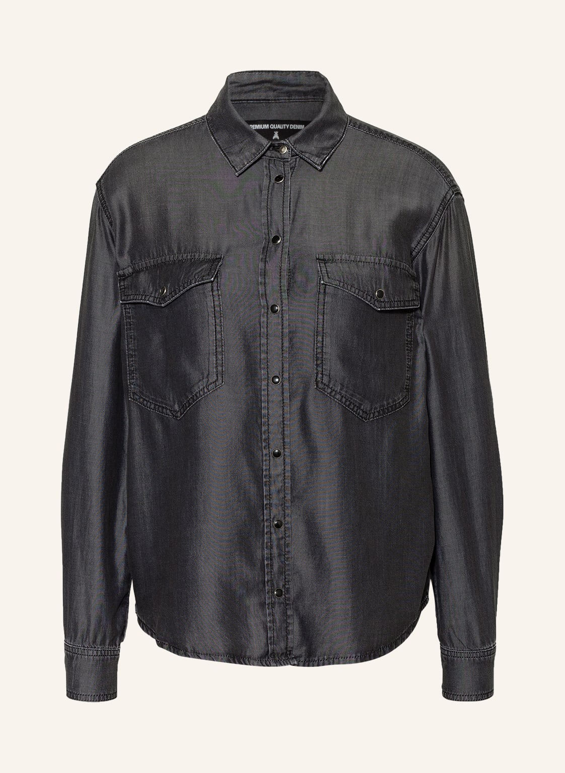 Image of Patrizia Pepe Hemdbluse In Jeansoptik grau