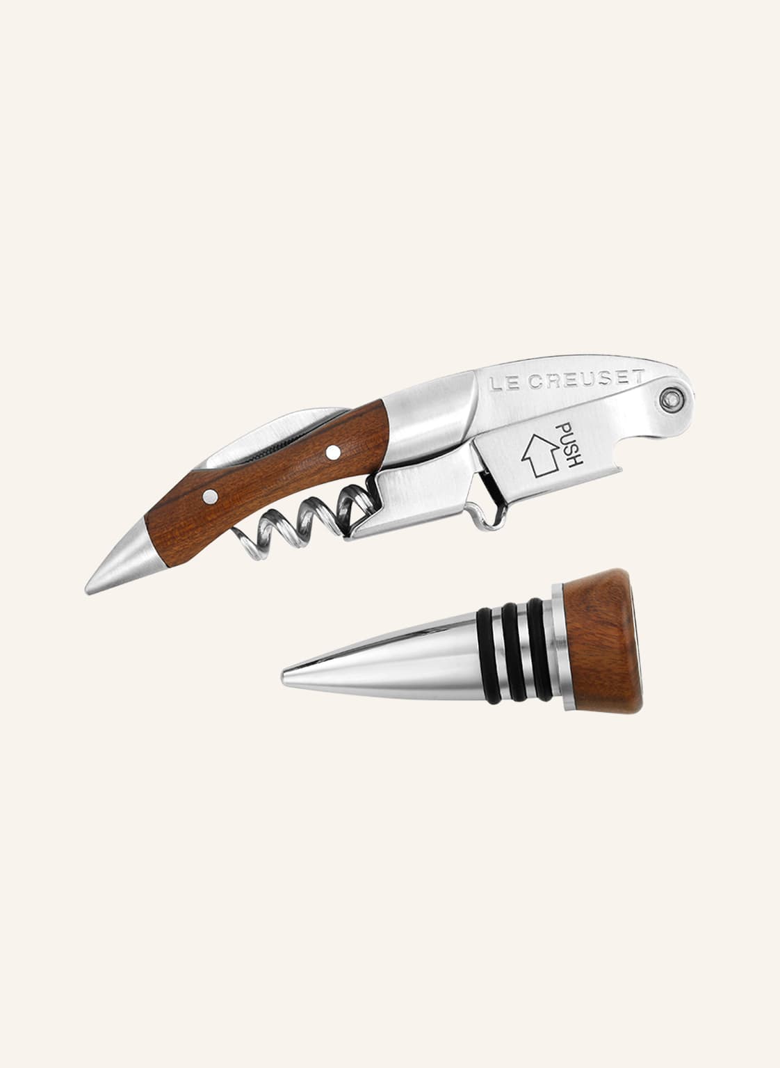 Image of Le Creuset Set: Korkenzieher Und Flaschenverschluss braun
