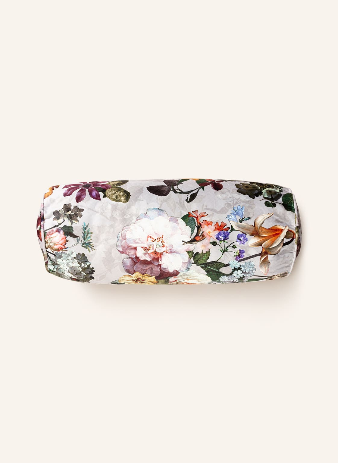 Image of Essenza Samt-Dekokissen Fleur grau