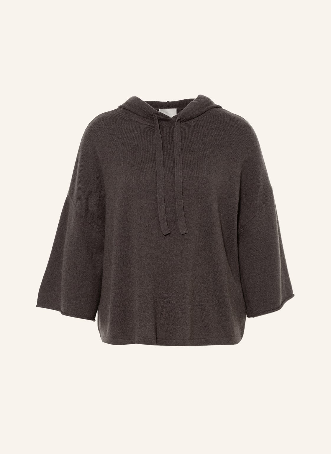 Image of Mrs & Hugs Strick-Hoodie Mit Cashmere Und 3/4-Arm schwarz