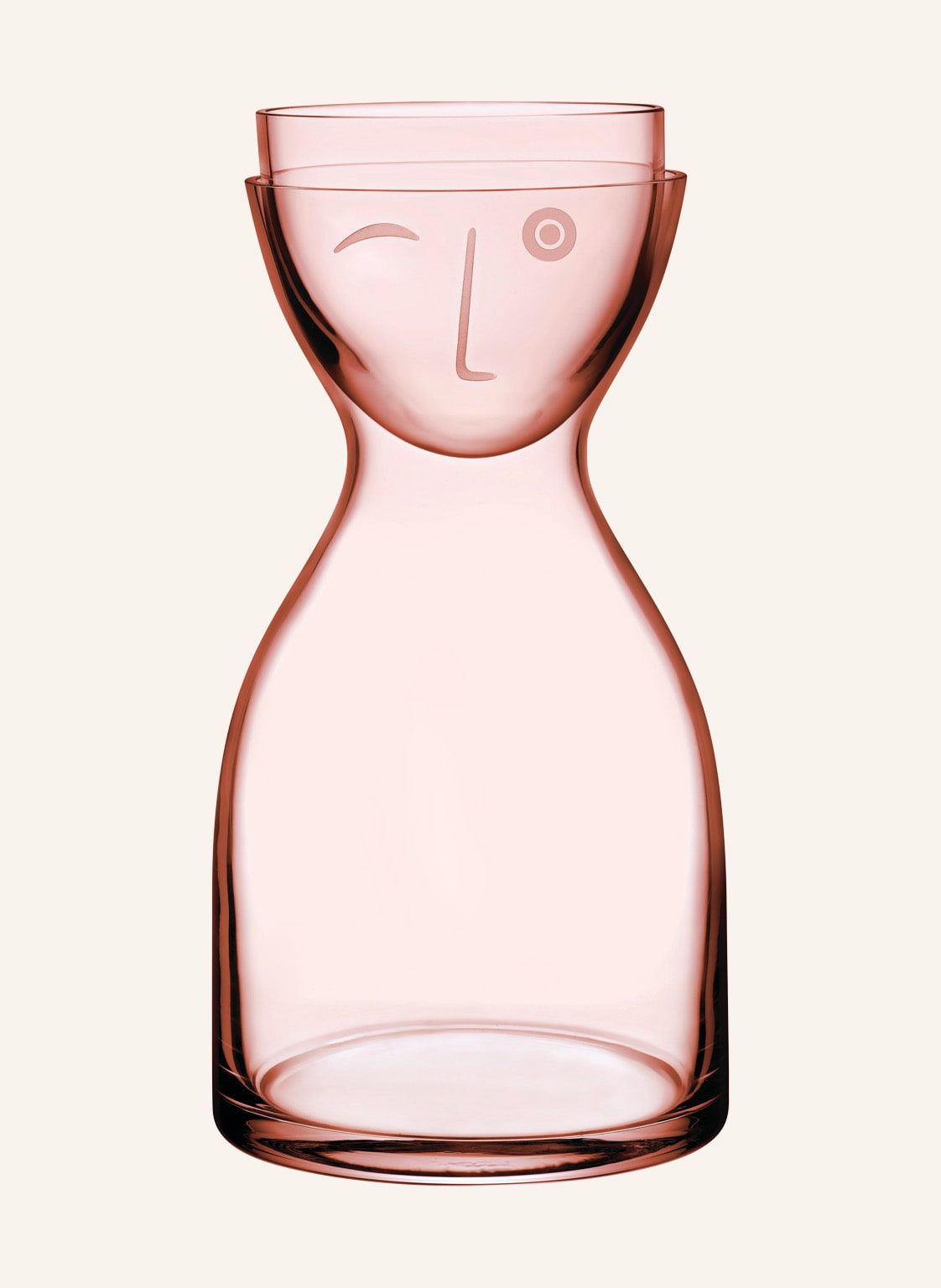 Image of Nude Karaffe Mr. & Mrs. Mit Trinkglas rosa