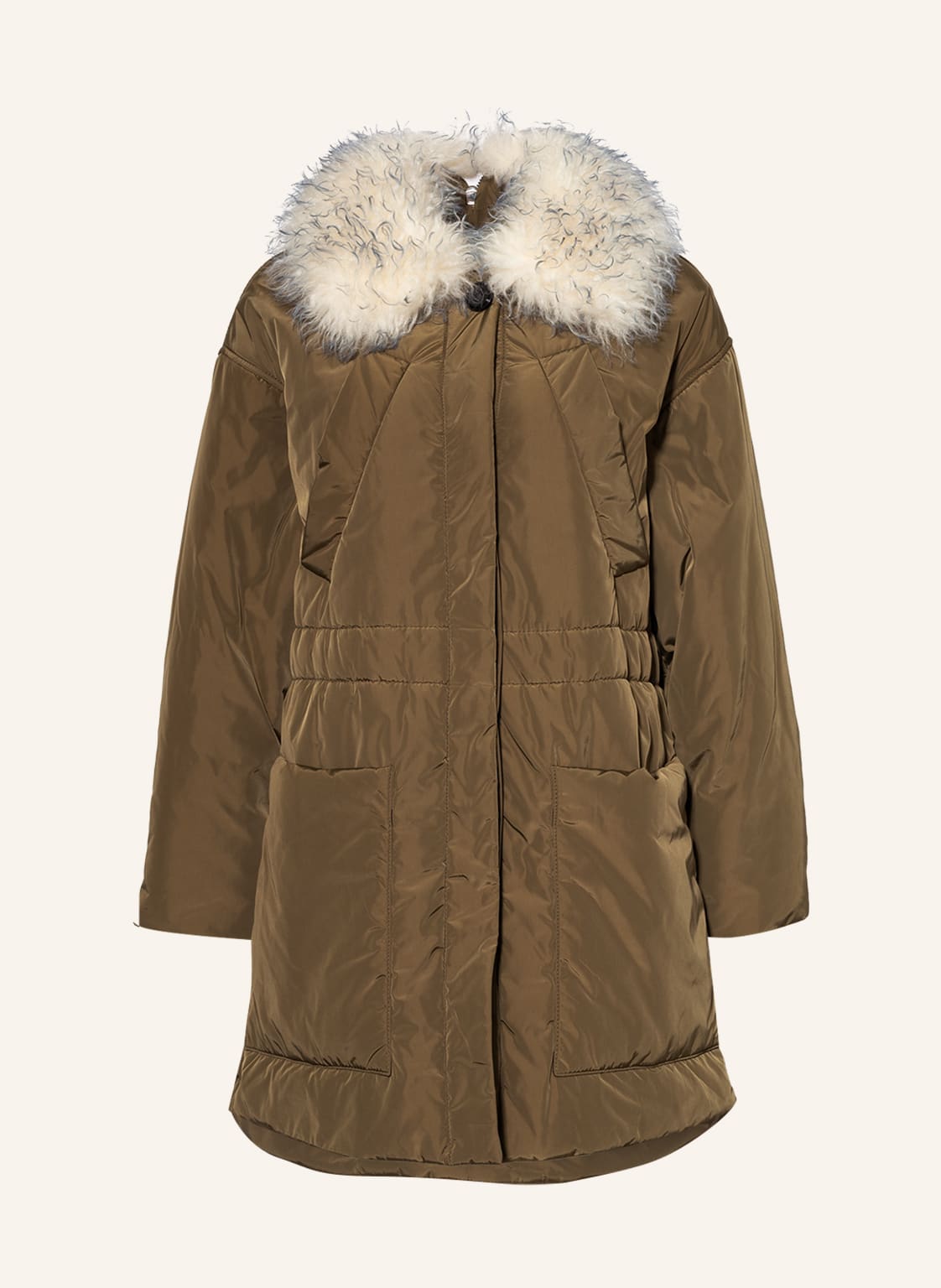 Image of Dorothee Schumacher Mantel Mit Kunstpelz gruen