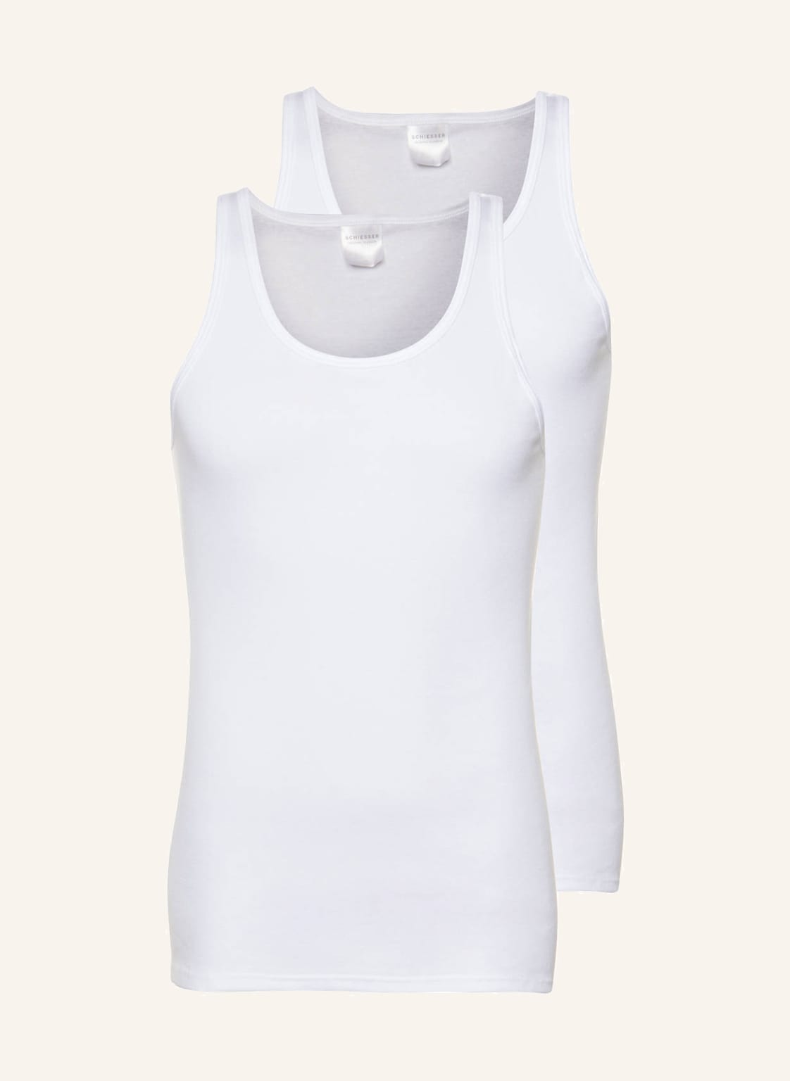 Image of Schiesser 2er-Pack Unterhemden Feinripp weiss