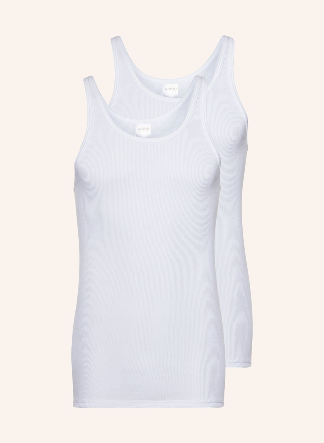 Image of Schiesser 2er-Pack Unterhemden Doppelripp weiss