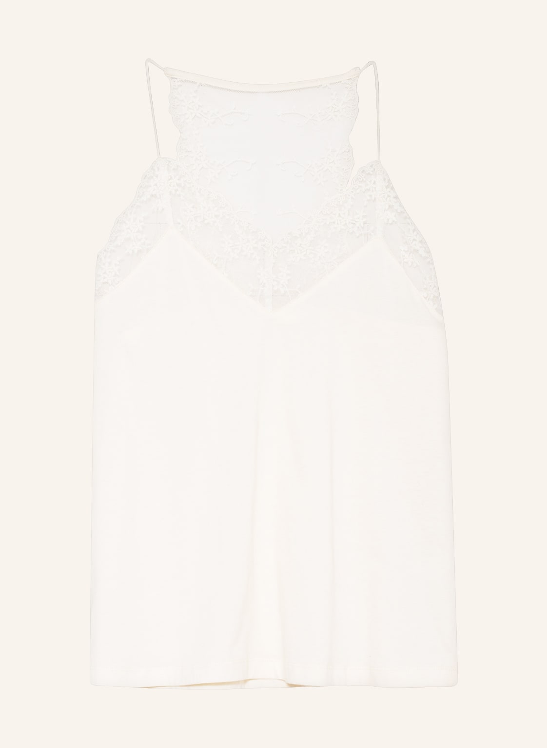 Image of Lanius Top Mit Spitzenbesatz weiss