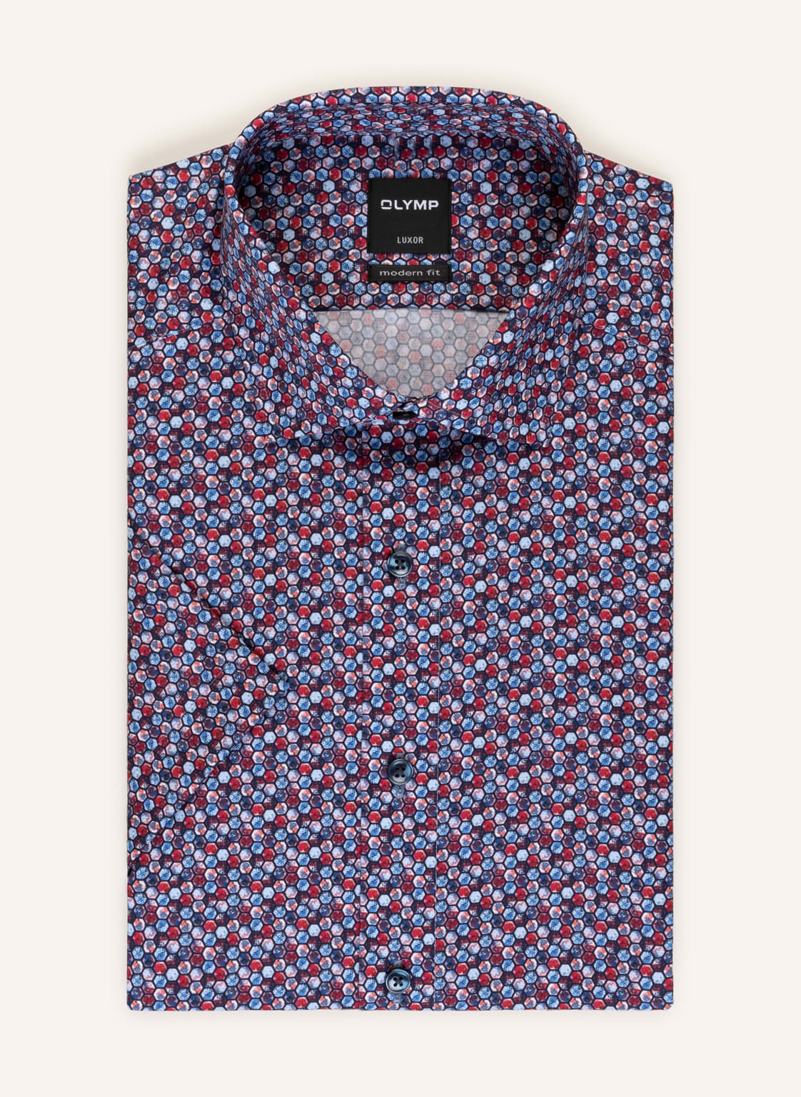 Image of Olymp Kurzarm-Hemd Luxor Modern Fit rot