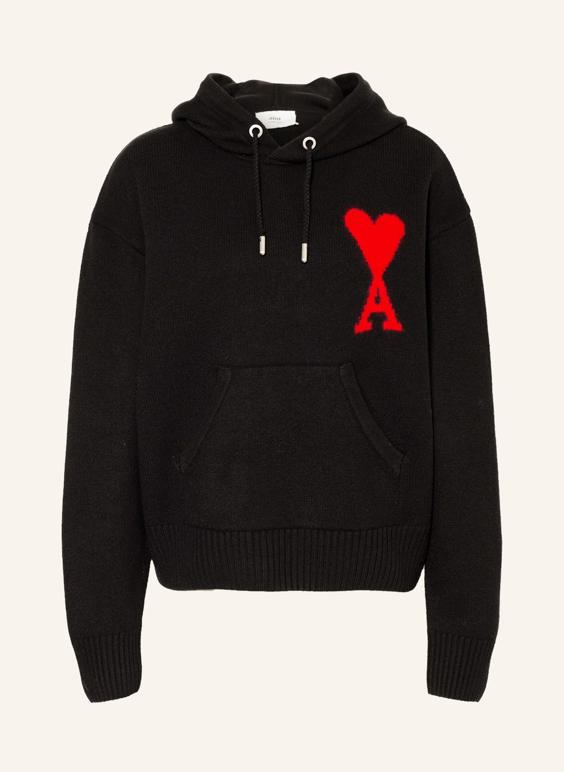 Image of Ami Paris Strick-Hoodie schwarz