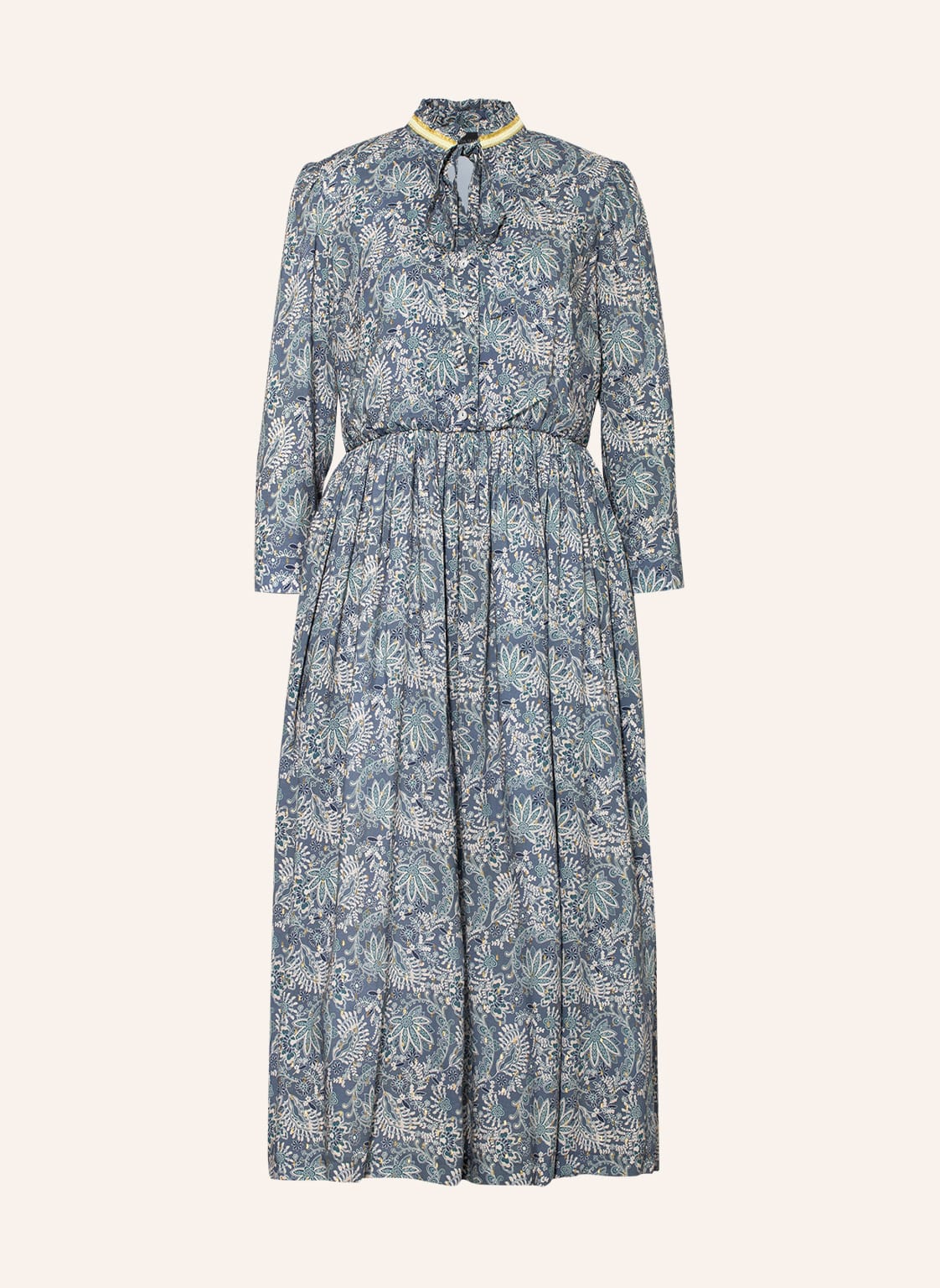 Image of Kinga Mathe Kleid Corinne Mit 3/4-Arm Und Glitzergarn blau