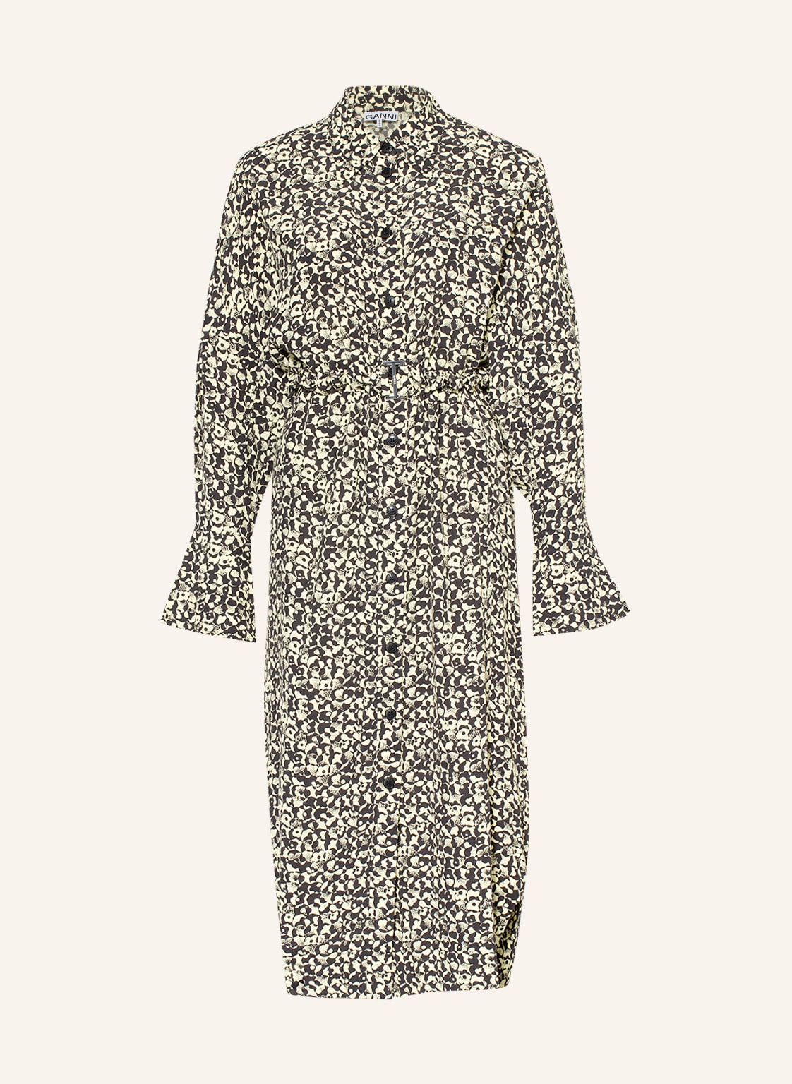 Image of Ganni Hemblusenkleid schwarz