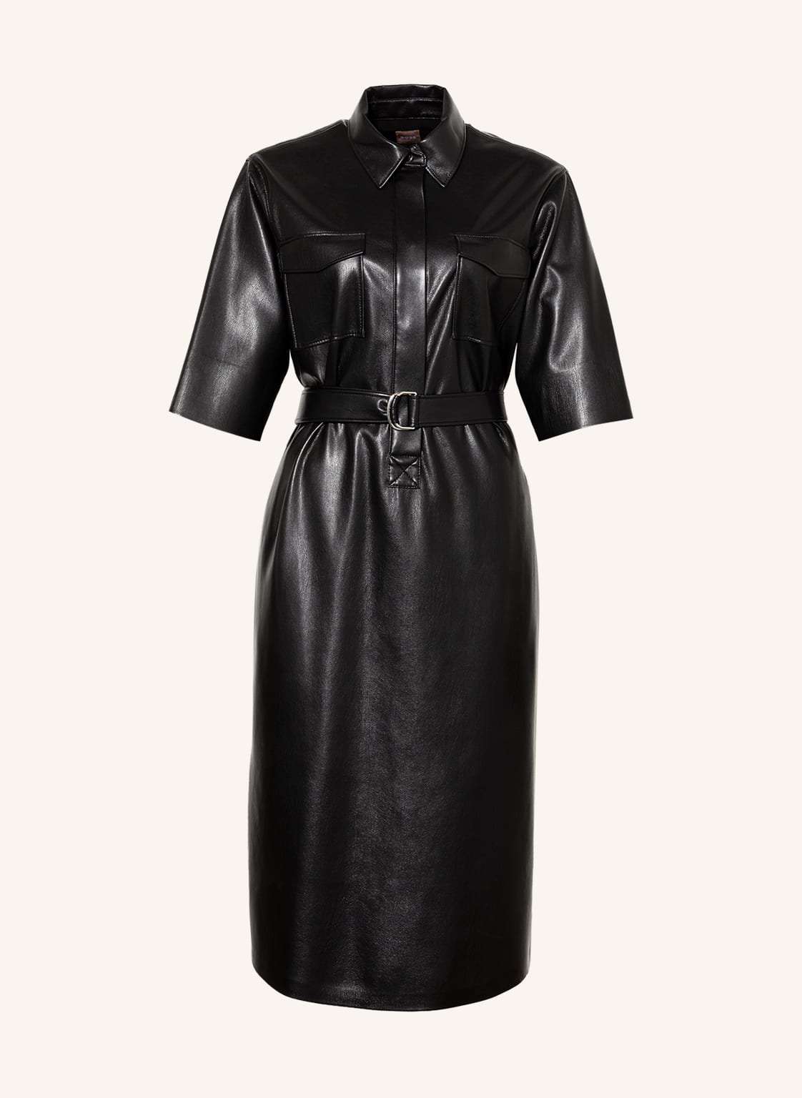 Image of Boss Kleid Dafaro In Lederoptik schwarz