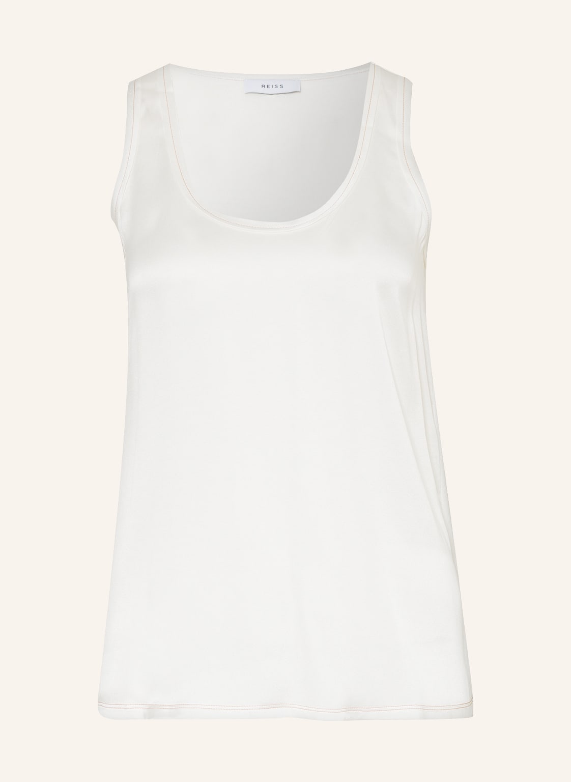 Image of Reiss Top Riley Im Materialmix weiss