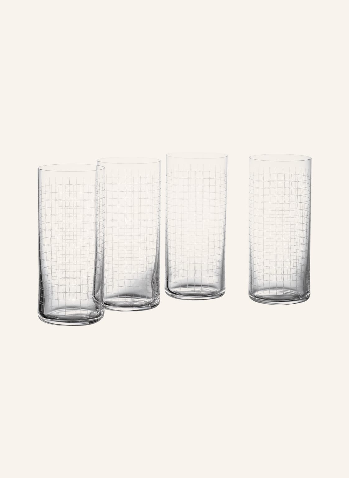 Image of Nude 4er-Set Longdrinkgläser Finesse Grid