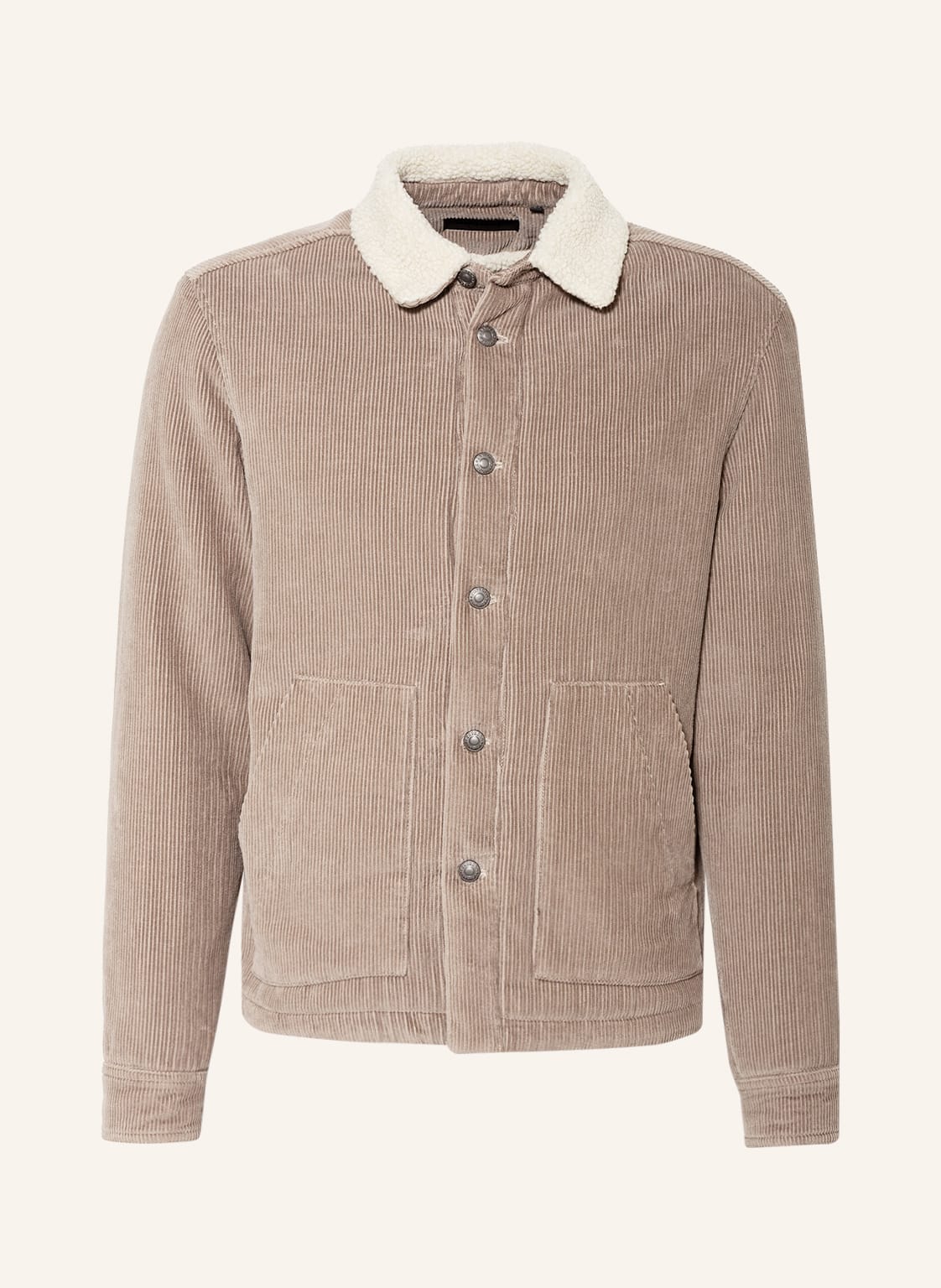 Image of Drykorn Cord-Overjacket Rogal Mit Kunstfell braun