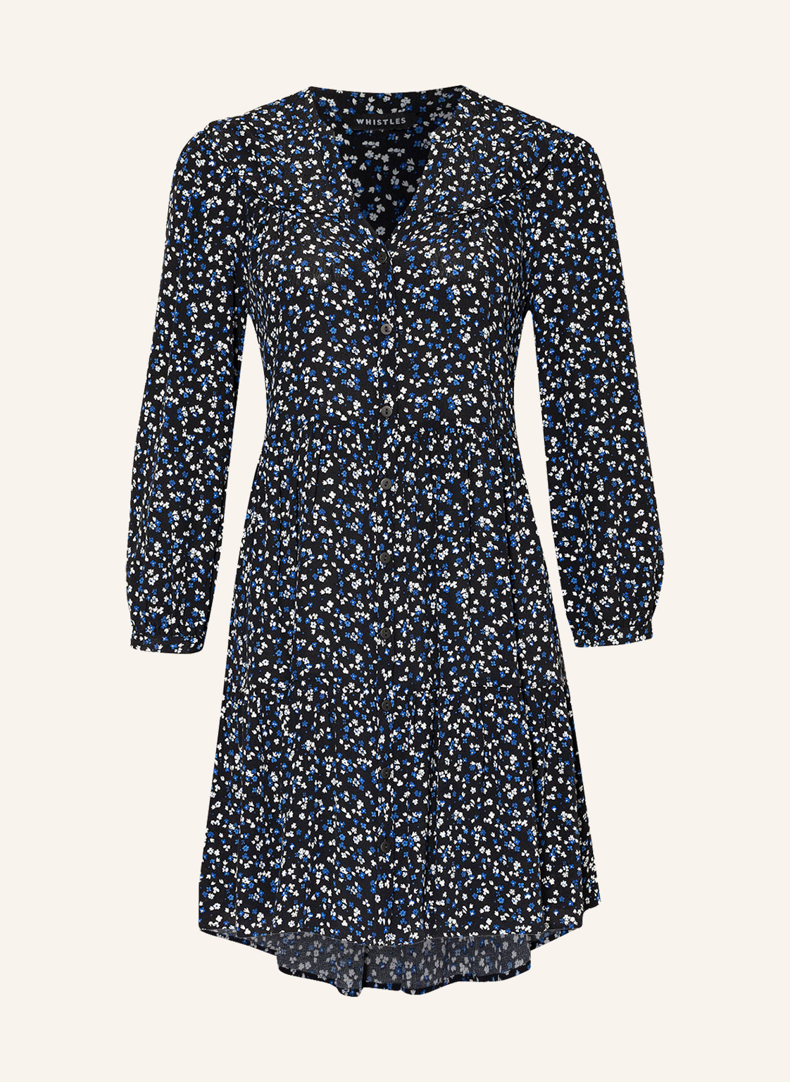 Image of Whistles Kleid Delicate Mit 3/4-Arm blau