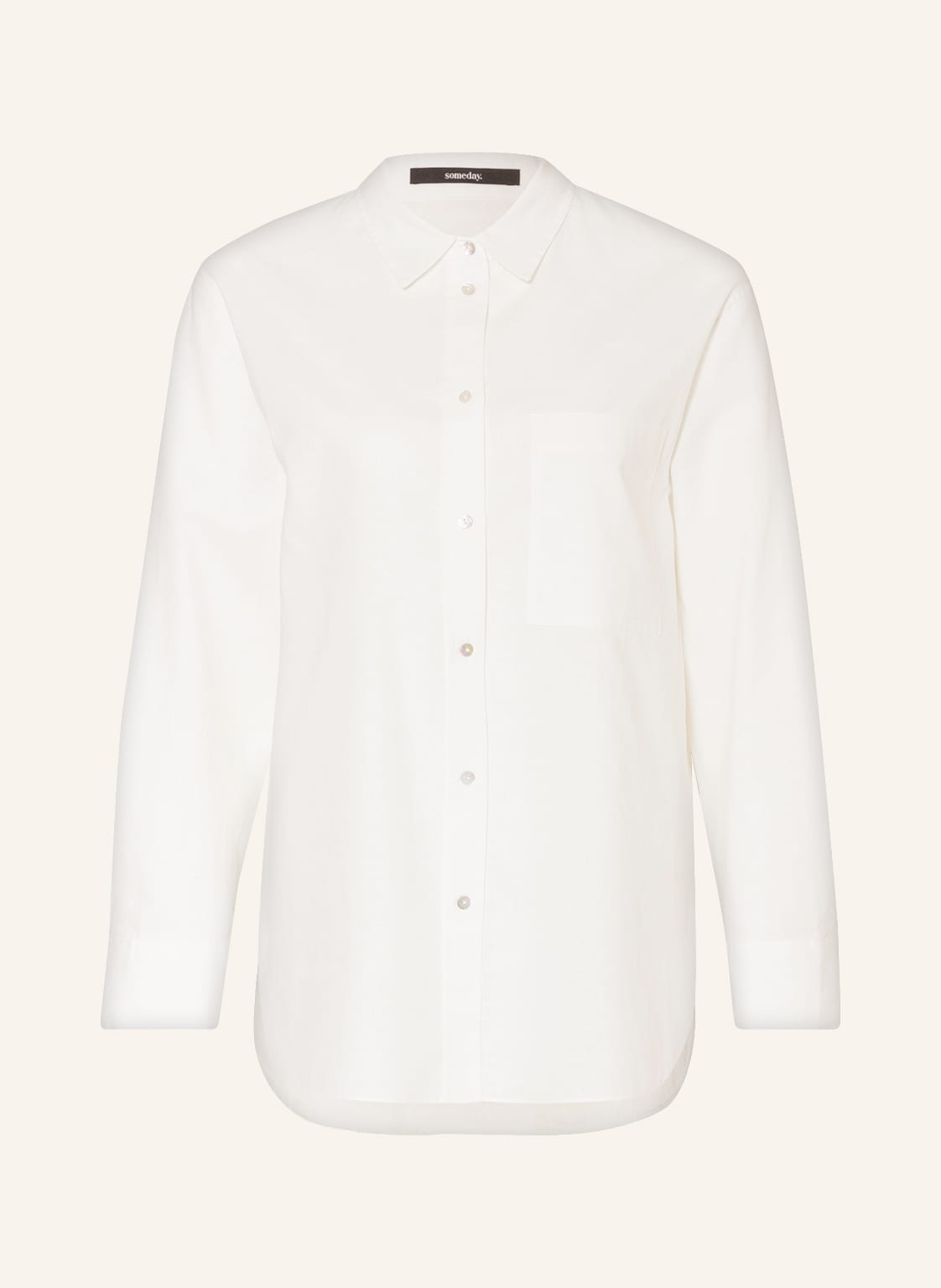 Image of Someday Hemdbluse Zlina Mit Leinen weiss