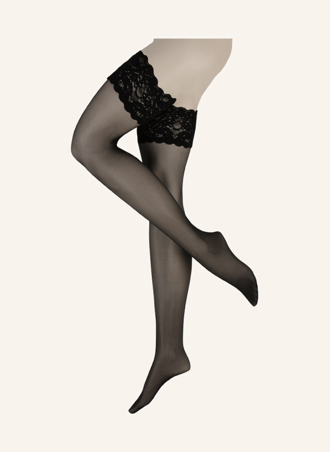Image of Wolford Halterlose Strümpfe Satin Touch 20 Den schwarz