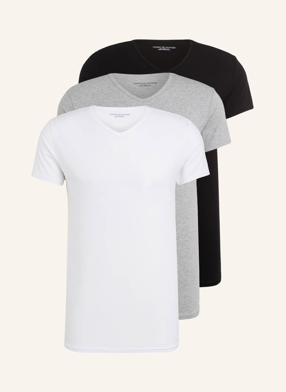 Image of Tommy Hilfiger 3er-Pack V-Shirts schwarz