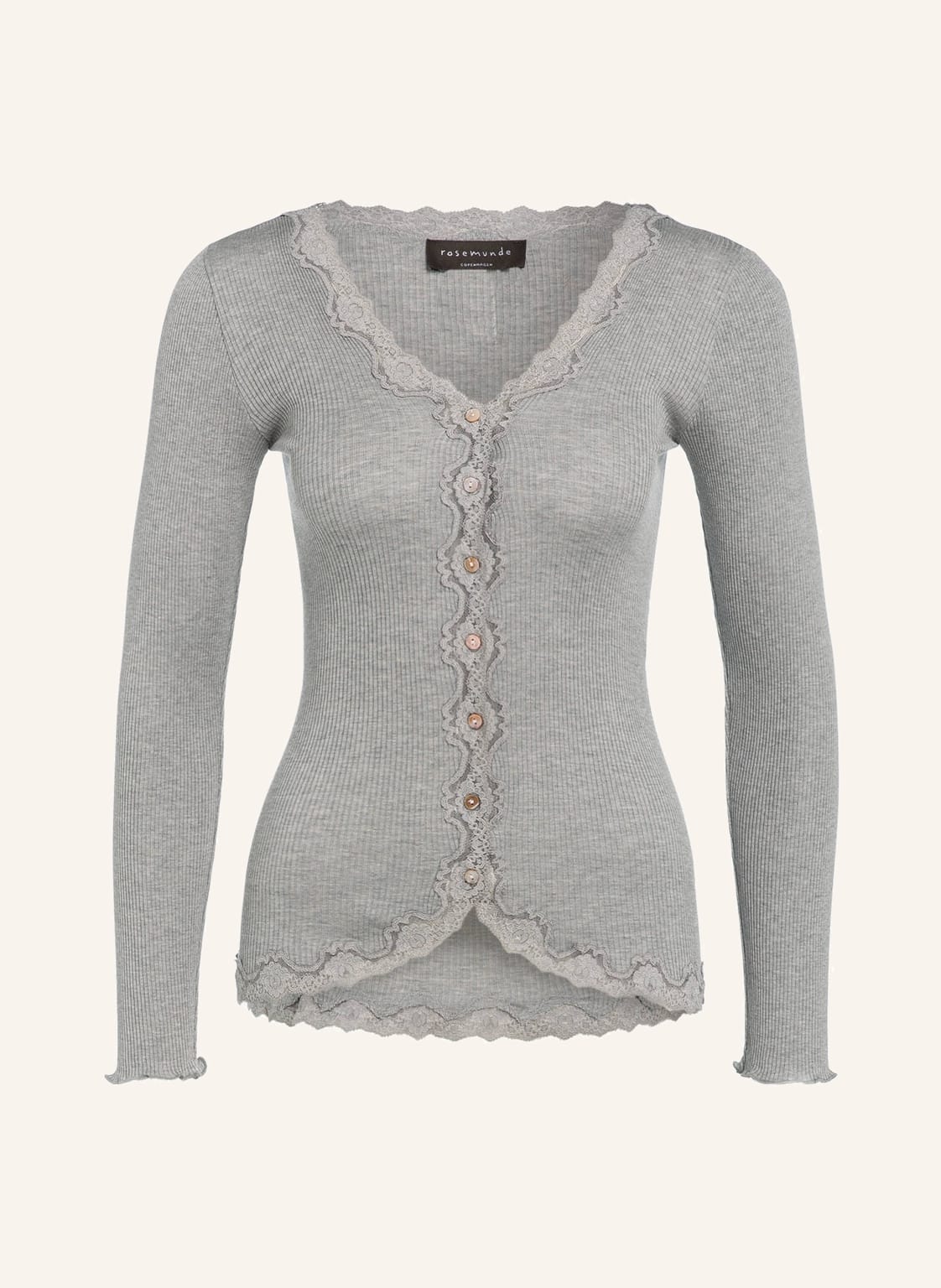 Image of Rosemunde Strickjacke Babette Aus Seide grau