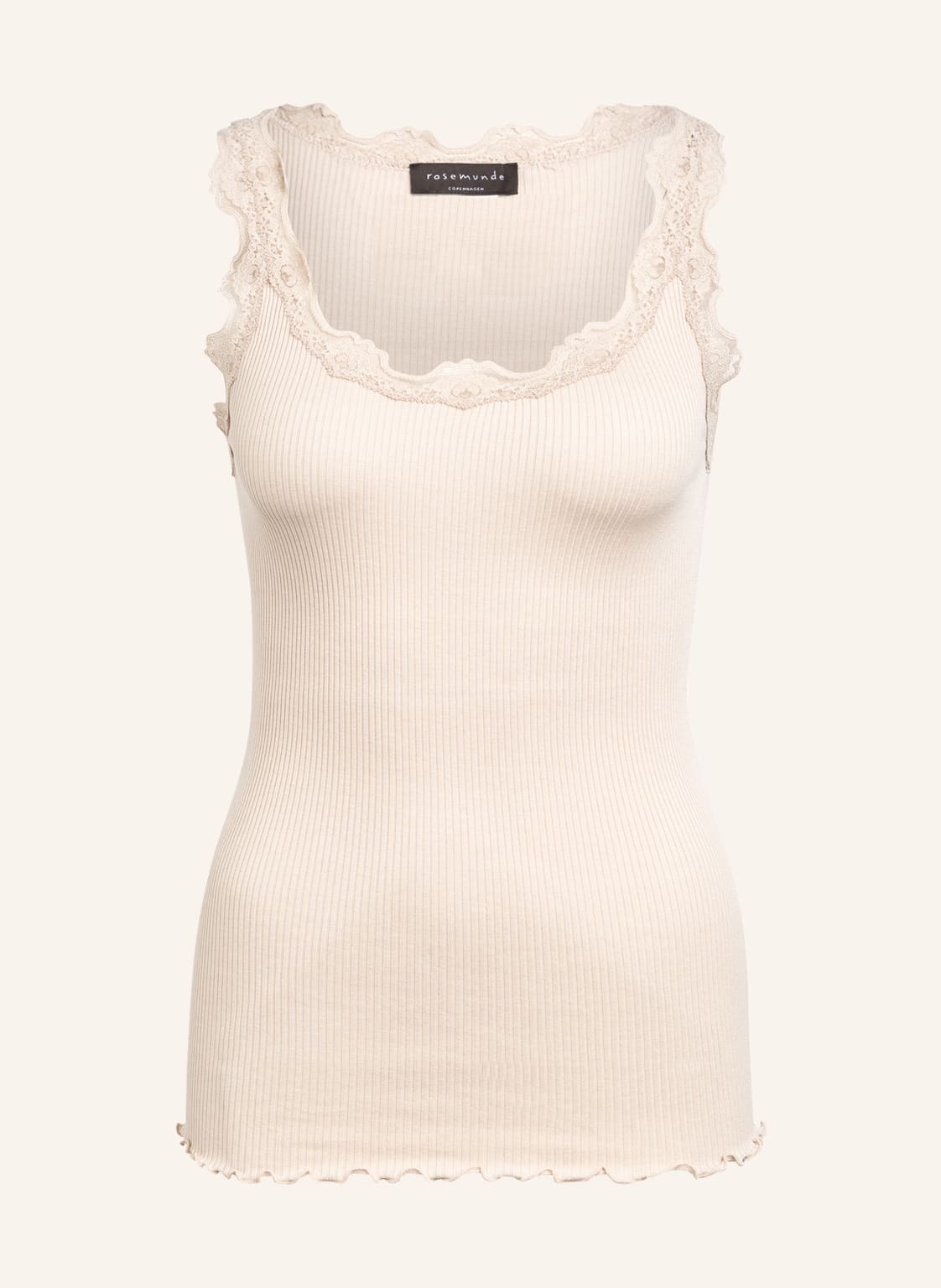 Image of Rosemunde Seidentop Babette Mit Spitze beige