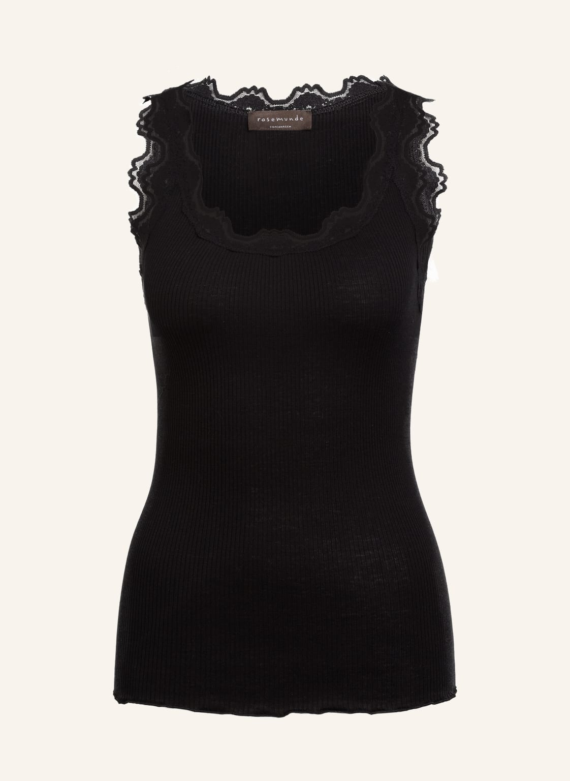 Image of Rosemunde Seidentop Babette Mit Spitze schwarz