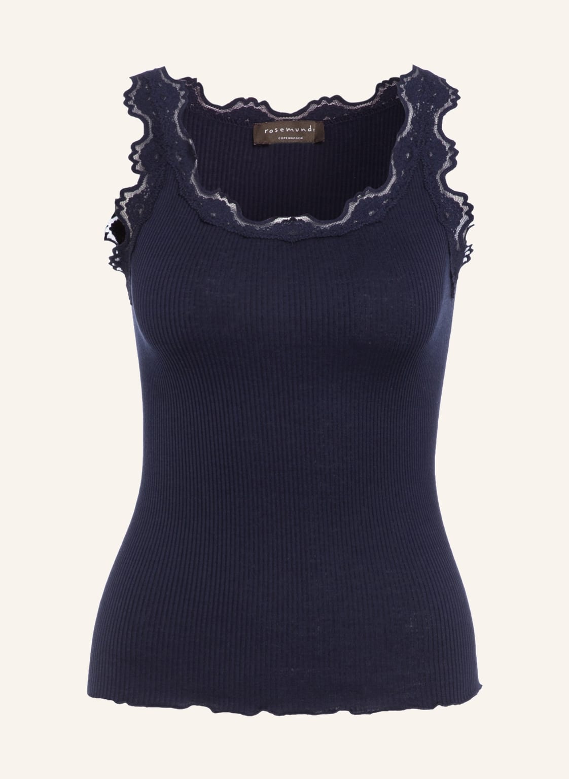 Image of Rosemunde Seidentop Babette Mit Spitze blau