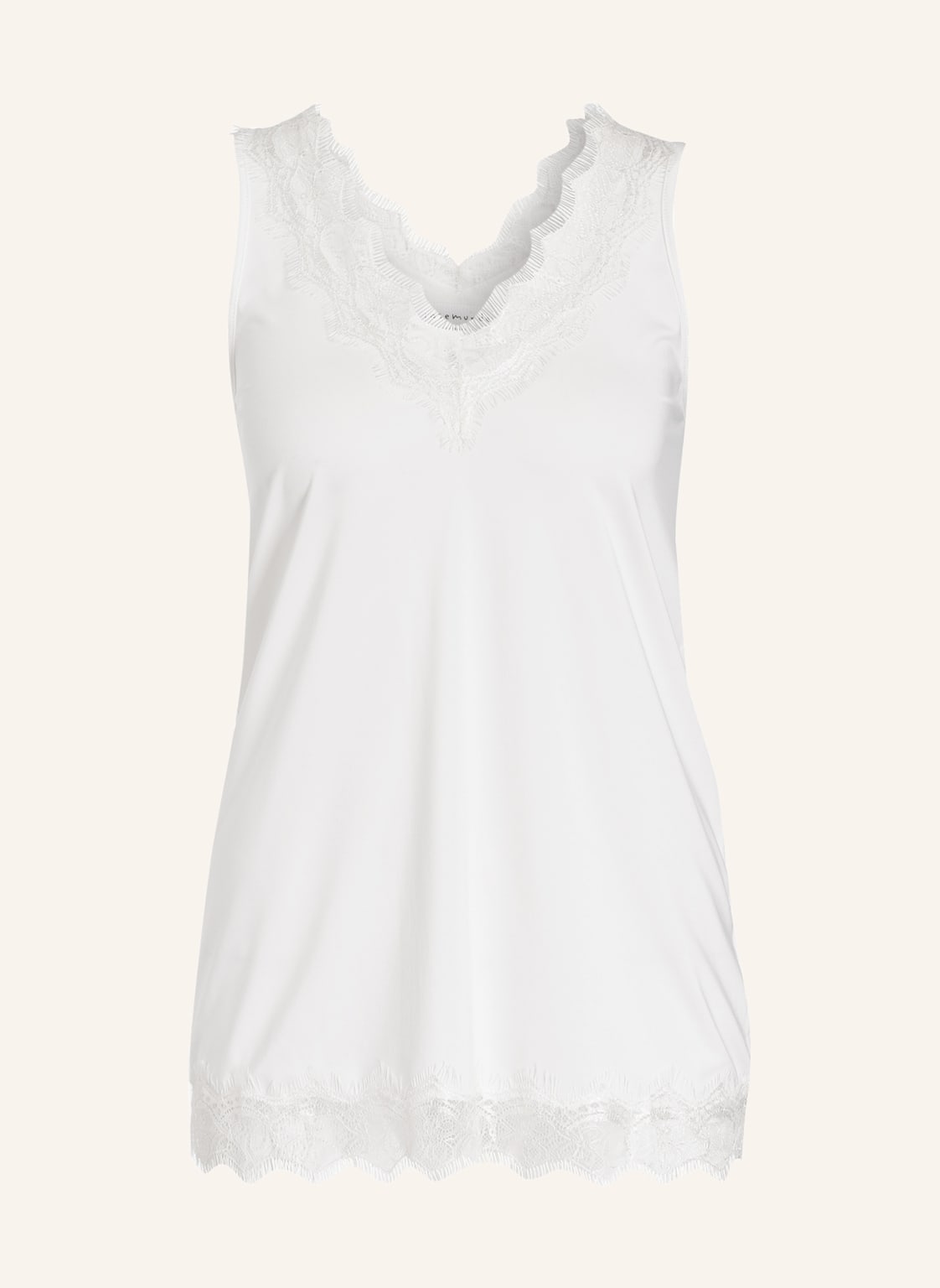 Image of Rosemunde Top Mit Spitzenbesatz weiss