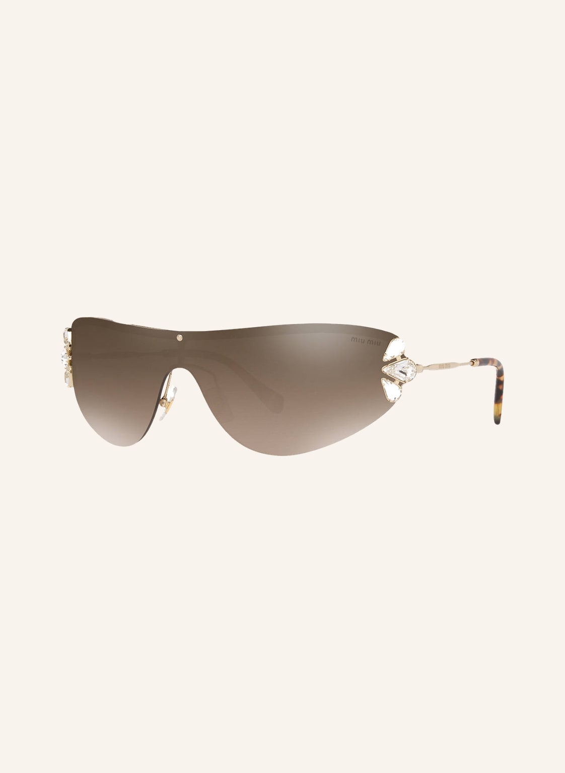 Image of Miu Miu Sonnenbrille Mu 66us Mit Schmucksteinbesatz gold