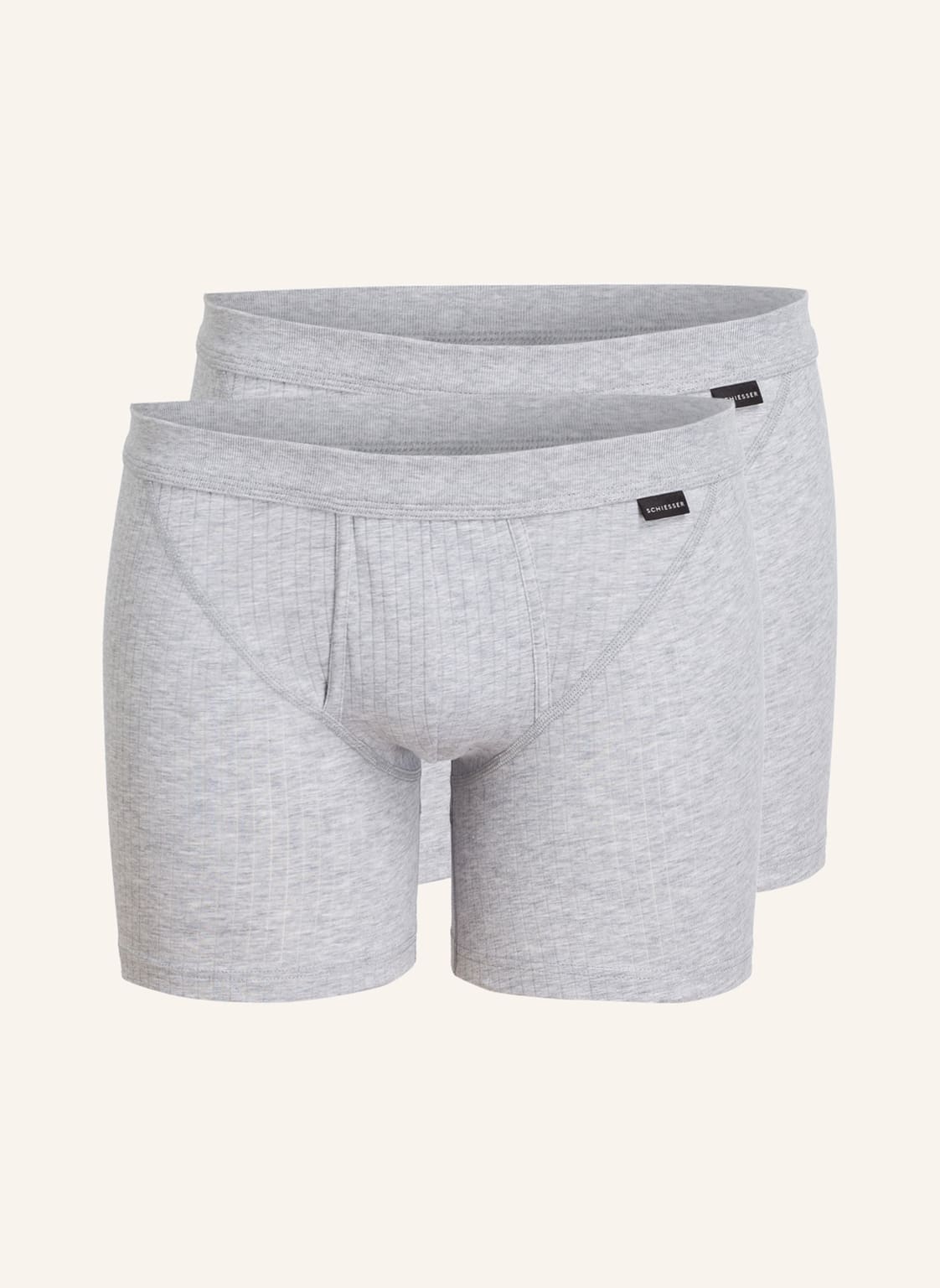 Image of Schiesser 2er-Pack Boxershorts Cotton Essentials grau