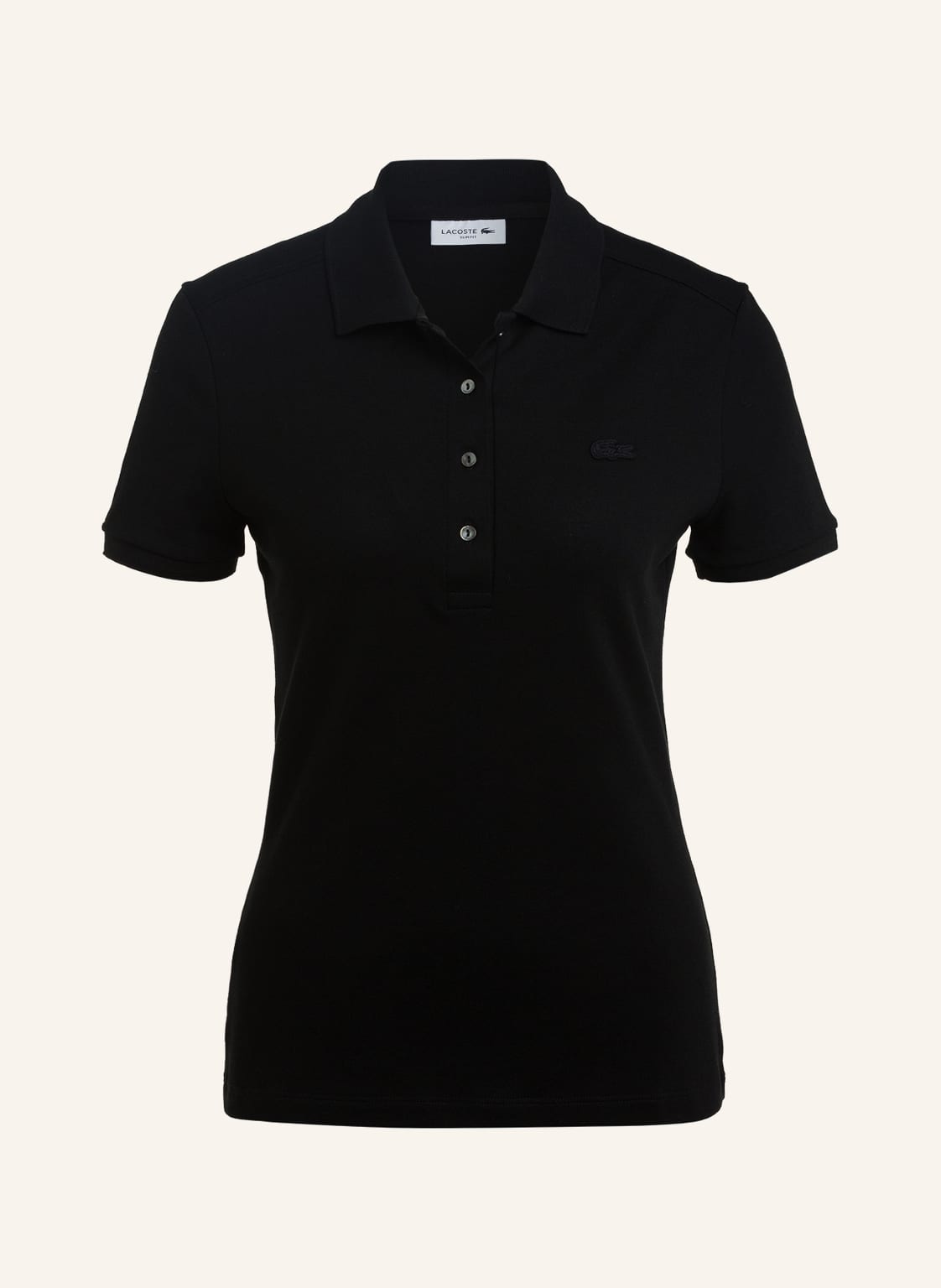 Image of Lacoste Piqué-Poloshirt Slim Fit schwarz