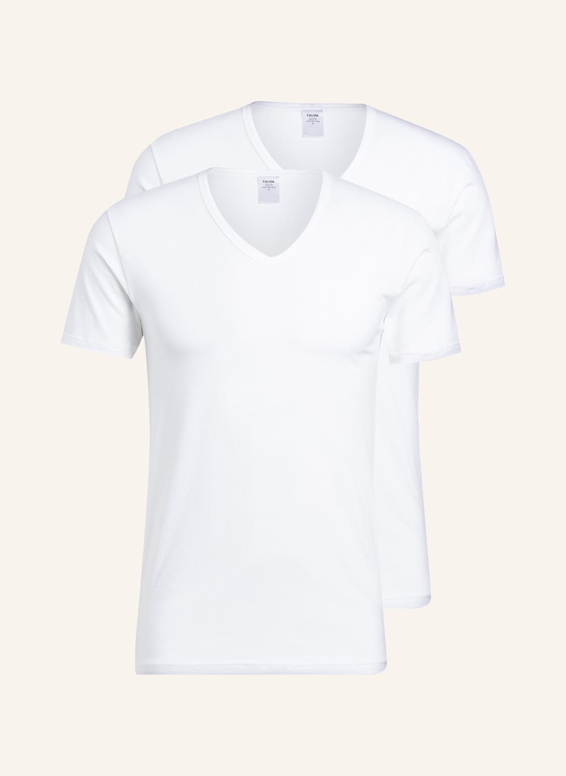 Image of Calida 2er-Pack V-Shirts Natural Benefit weiss