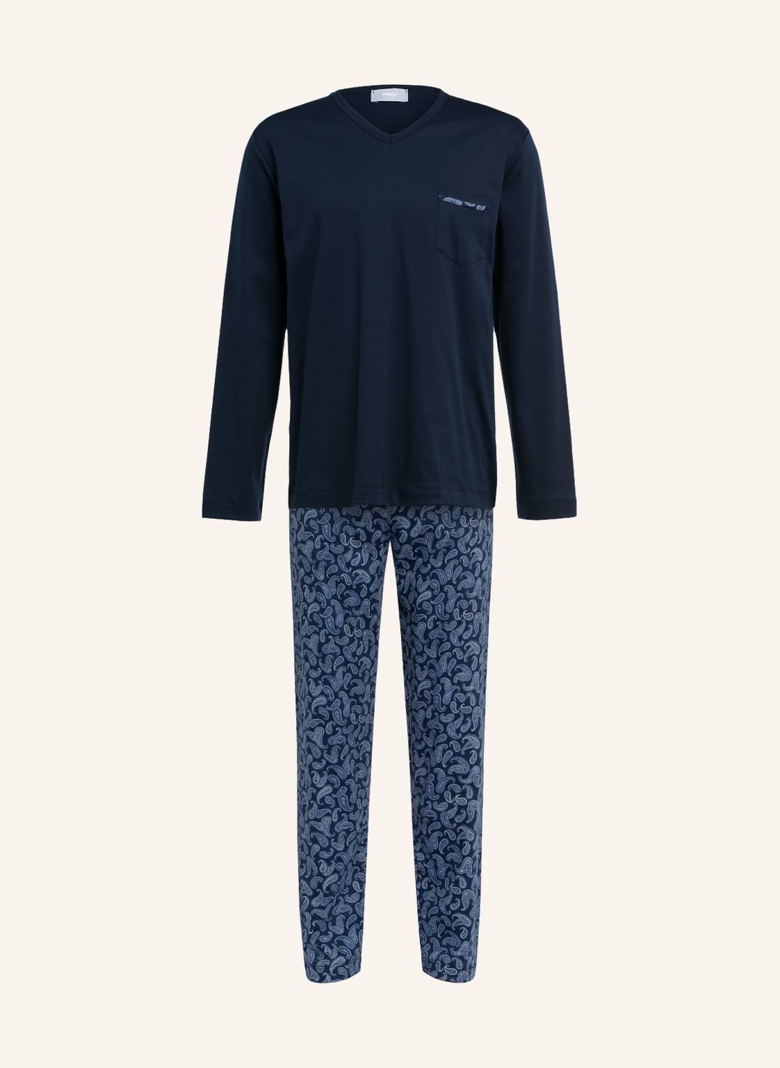 Image of Mey Schlafanzug Serie Paisley blau