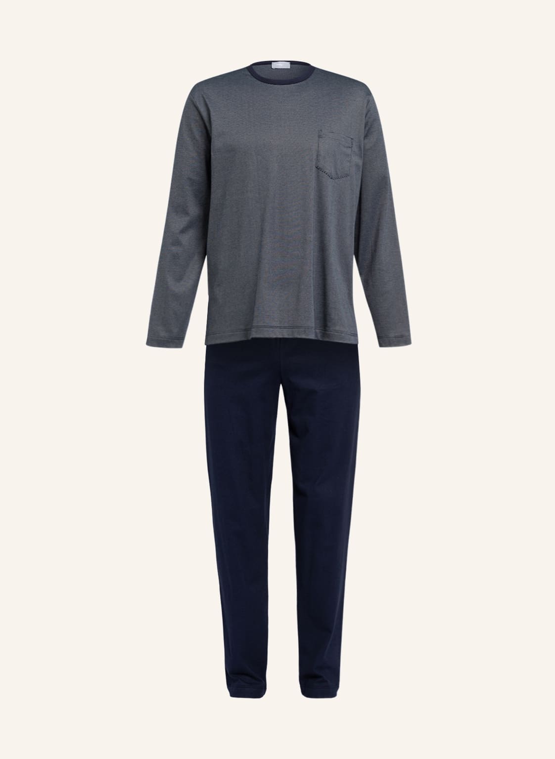 Image of Mey Schlafanzug Serie Struktur blau