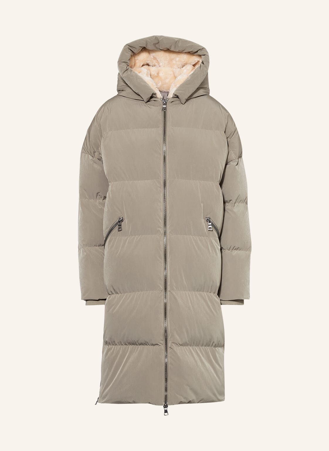 Image of Blonde No.8 Steppmantel Ice Mit Kunstfellbesatz gruen