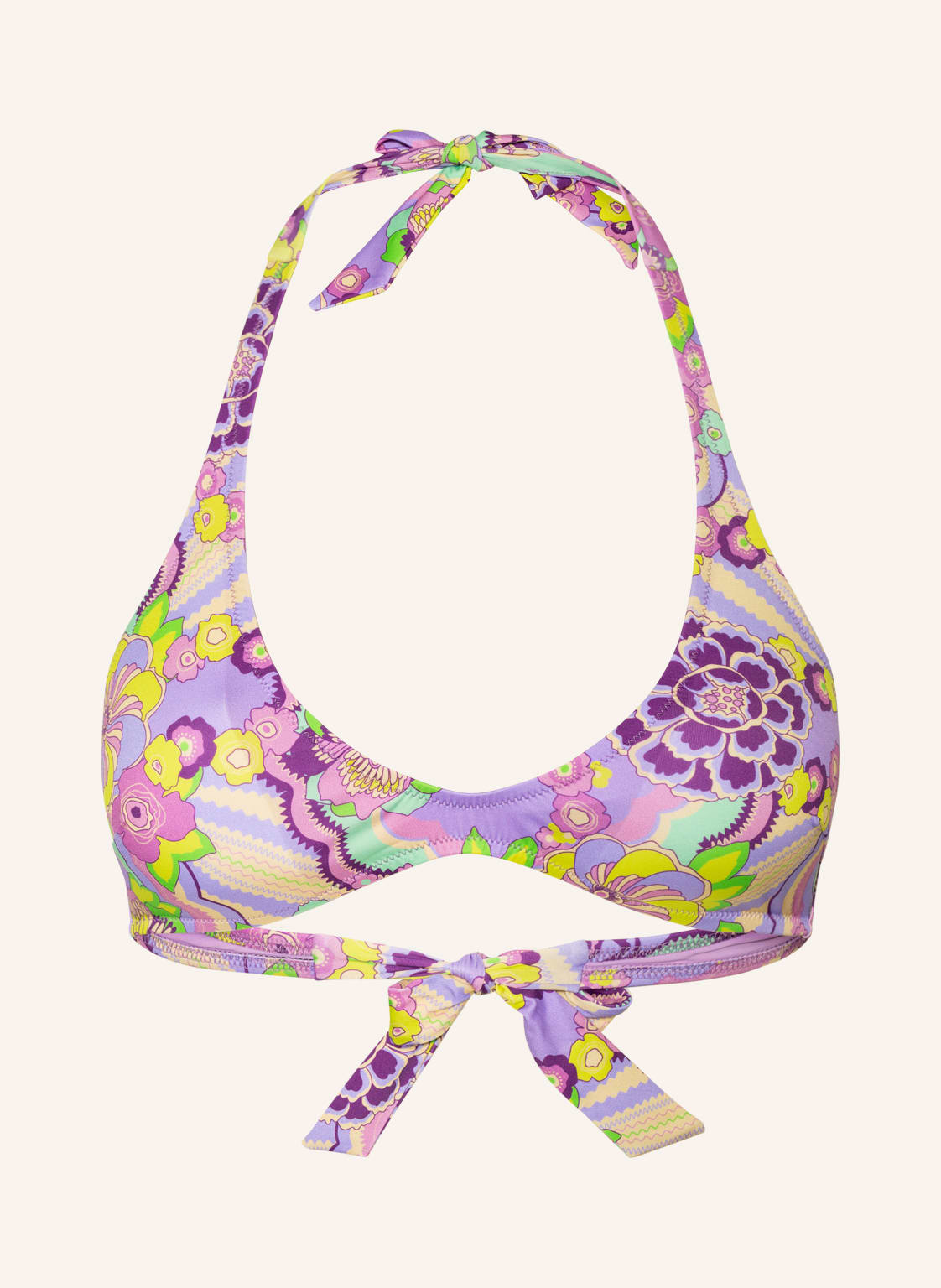 Image of Vilebrequin Neckholder-Bikini-Top Rainbow Flowers pink