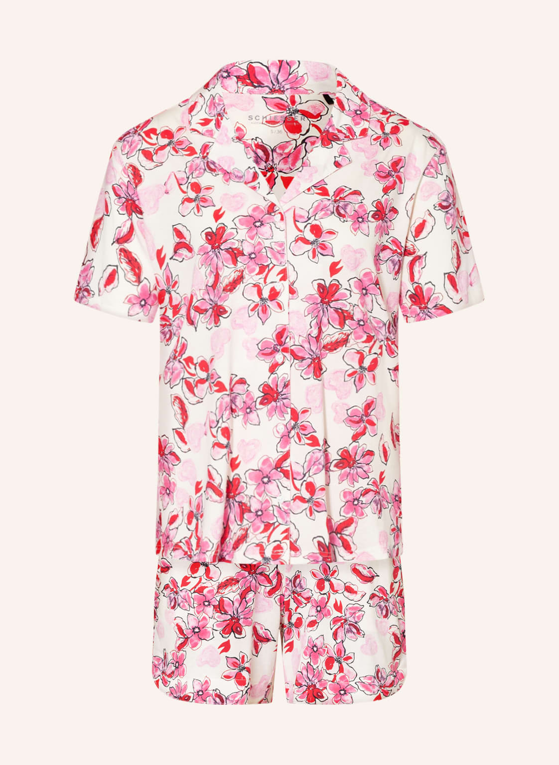 Image of Schiesser Shorty-Schlafanzug Valentine rosa