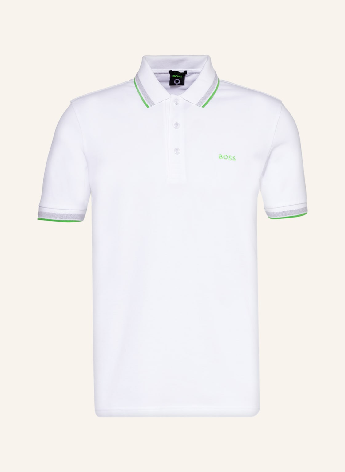 Image of Boss Piqué-Poloshirt Paddy Curved Regular Fit weiss